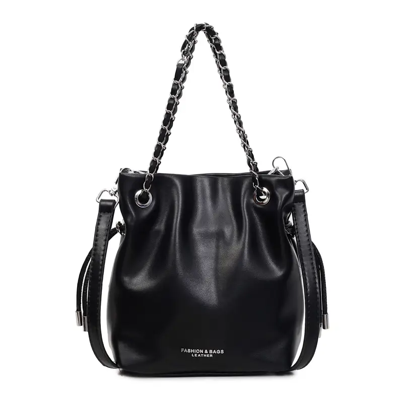 Black Leather Chain Shoulder Bag for Women 2025 - Image 9