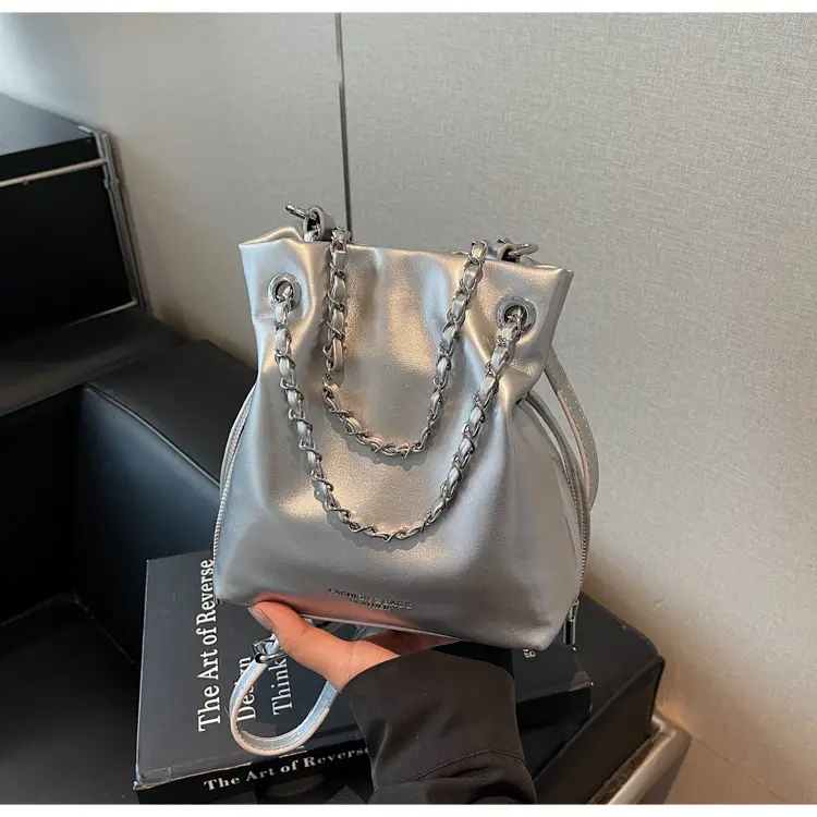 Black Leather Chain Shoulder Bag for Women 2025 - Image 4