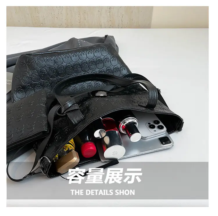 2026 Style Skull Tote Bag Large Capacity Leather — feature 6