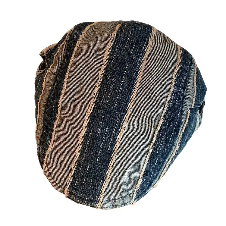 Japanese Striped Vintage Denim Cap for Women - Image 6