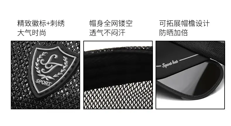 Men Black Mesh Baseball Cap Retractable Brim β feature 6