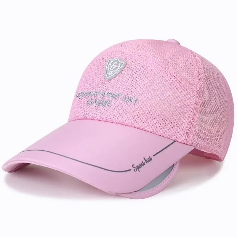 Men Black Mesh Baseball Cap Retractable Brim - Image 3