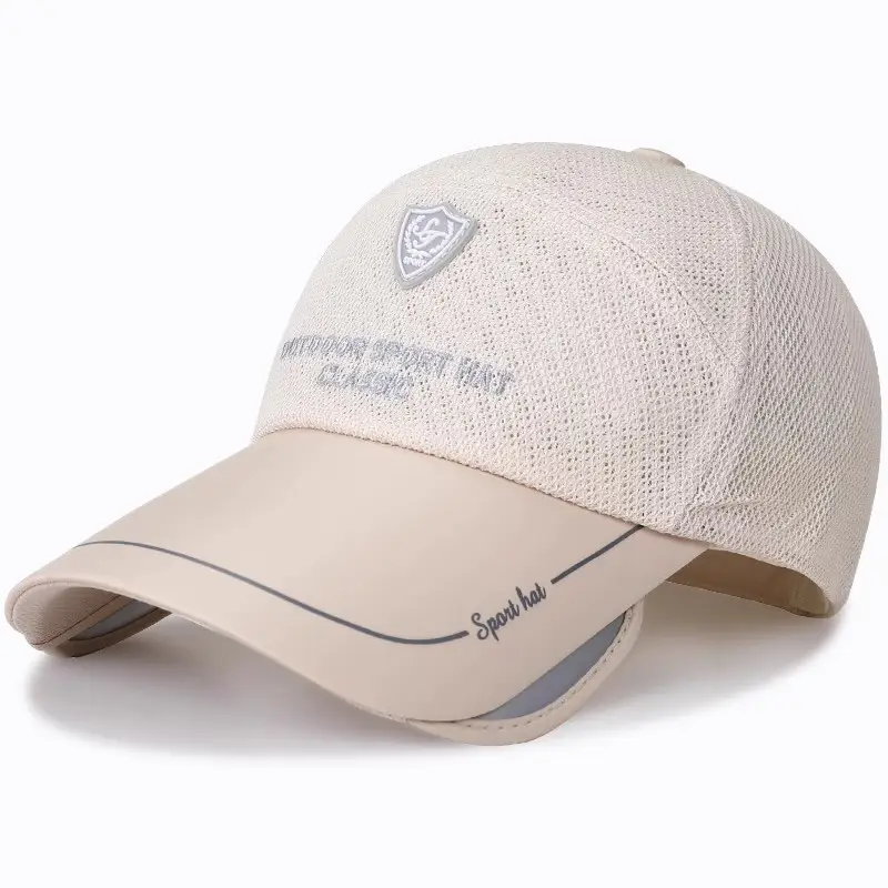 Men Black Mesh Baseball Cap Retractable Brim - Image 5