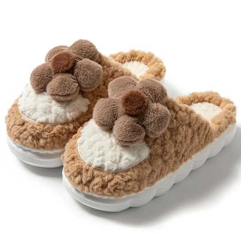 Women's Cotton Slippers for Autumn and Winter, Cartoon Design, Comfortable Indoor Dormitory Slippers, Warm, Plush, Thick-Soled, Couple's Maternity Slippers - Image 3