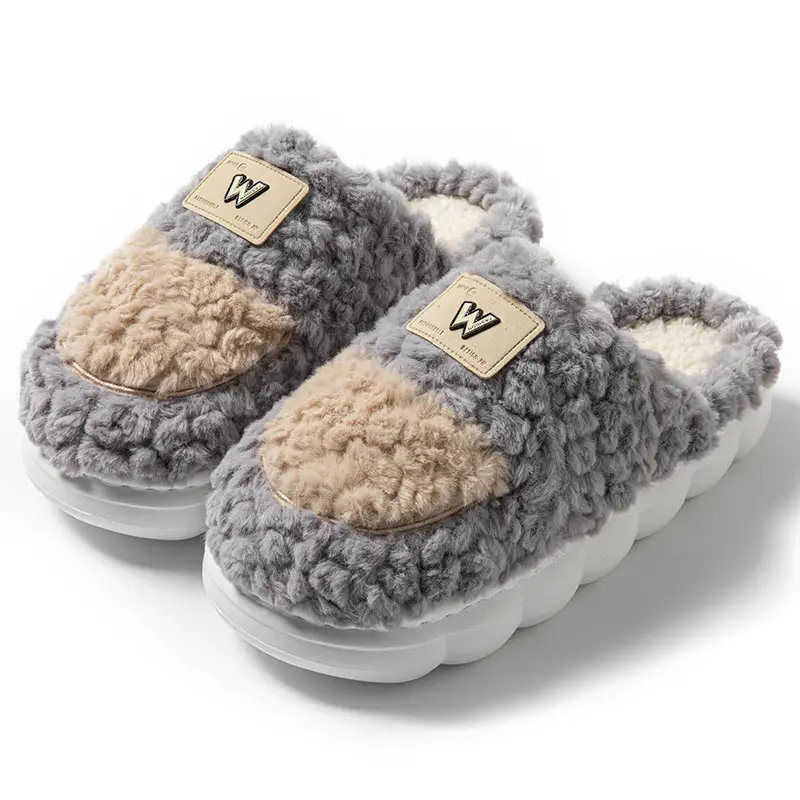 Women's Cotton Slippers for Autumn and Winter, Cartoon Design, Comfortable Indoor Dormitory Slippers, Warm, Plush, Thick-Soled, Couple's Maternity Slippers - Image 4