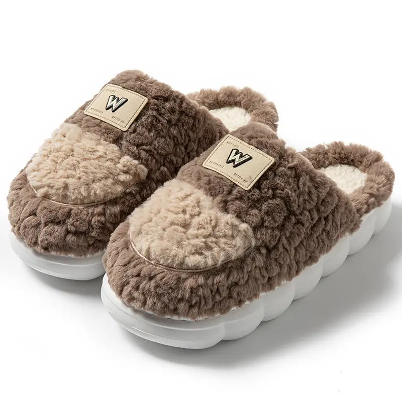 Women's Cotton Slippers for Autumn and Winter, Cartoon Design, Comfortable Indoor Dormitory Slippers, Warm, Plush, Thick-Soled, Couple's Maternity Slippers - Image 5