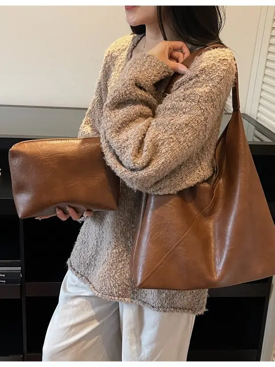 Black Leather Tote Bag for Women 2026 - Image 8