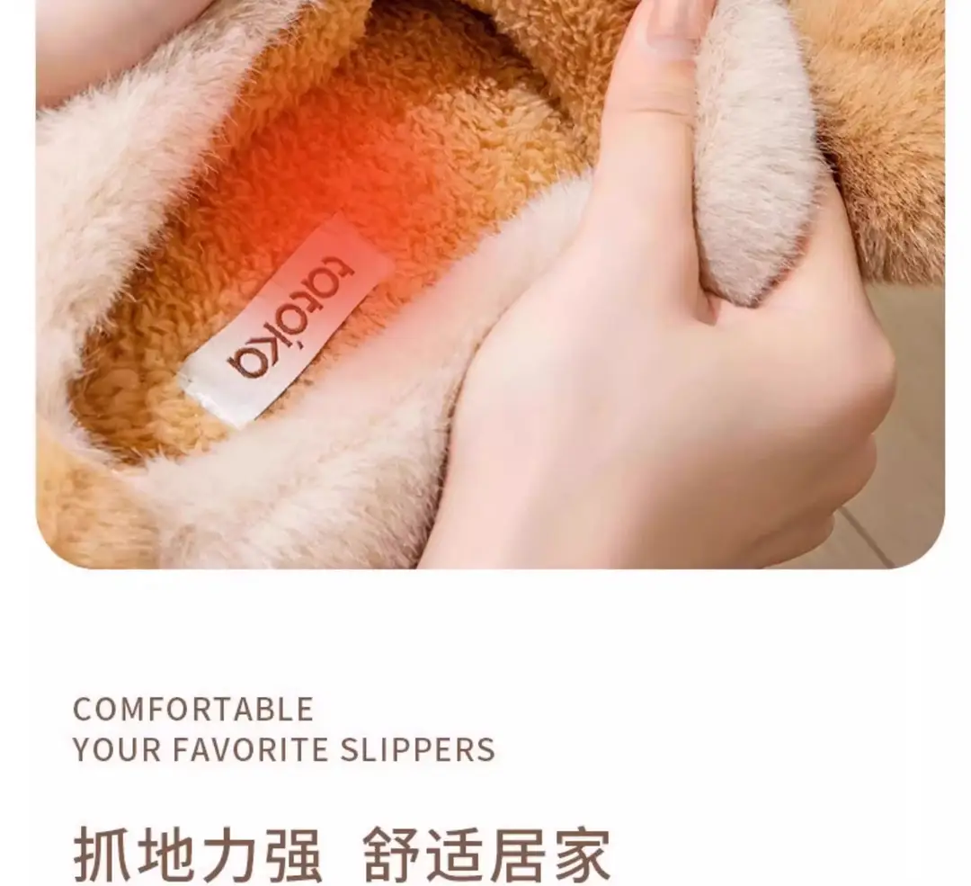2025 New Big-Eared Dog Cotton Slippers for Women Autumn and Winter Indoor Home Non-Slip Couple Cute Stuffed Confinement Shoes — feature 7