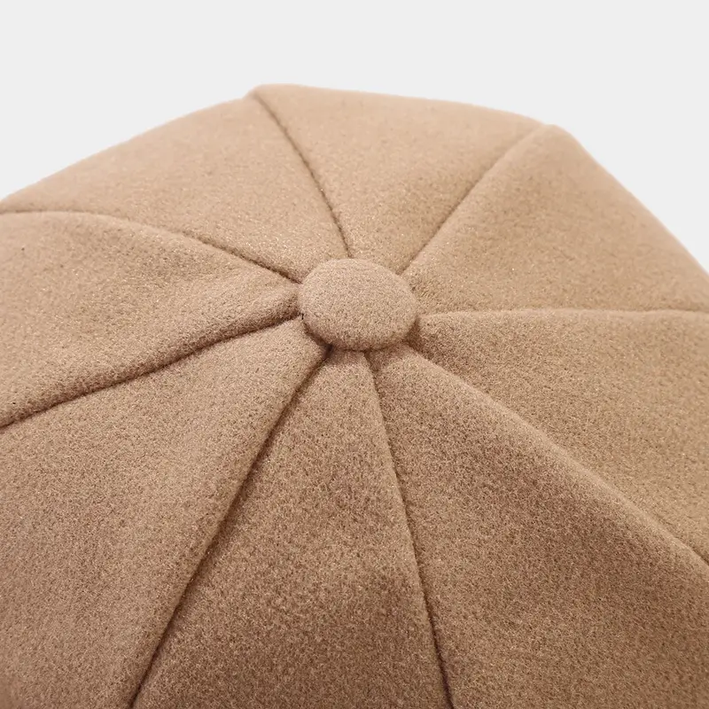 Women Woolen Beret Cap Navy Blue Large — feature 13
