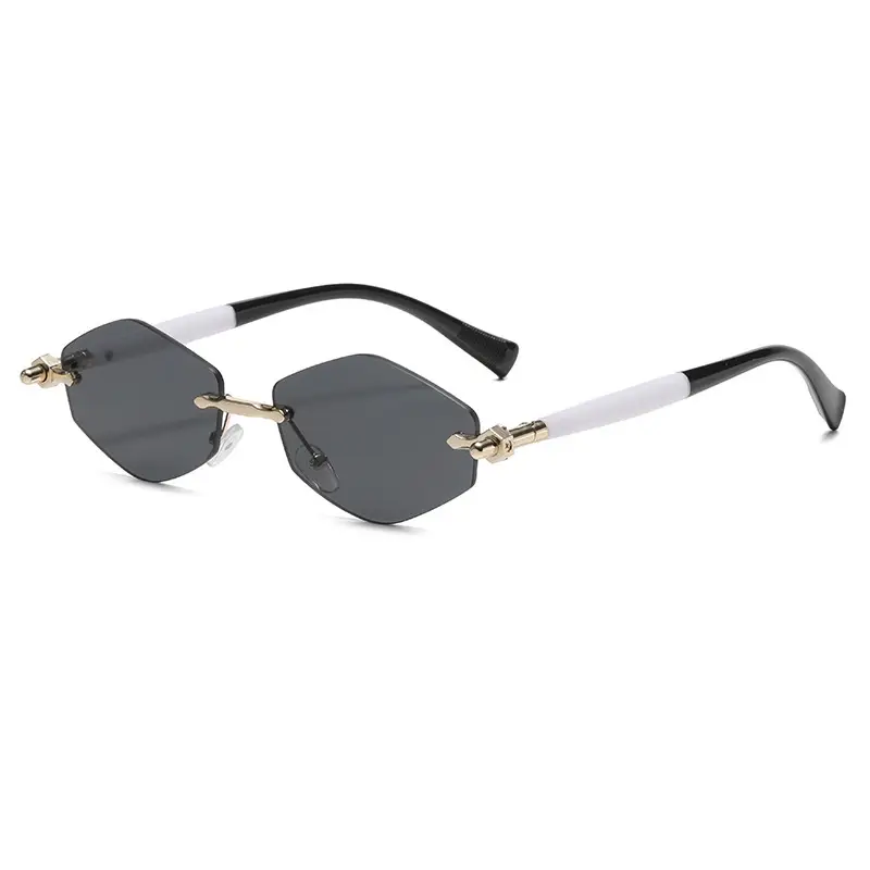 European Rhombus Frameless Sunglasses with Literary Design - Image 11