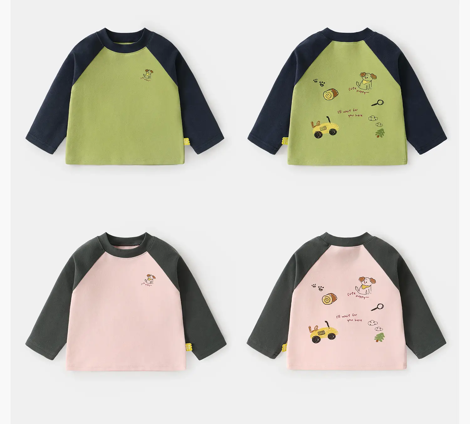 Girls Base Layer Shirt Green Long Sleeve Winter Baby Top — feature 5