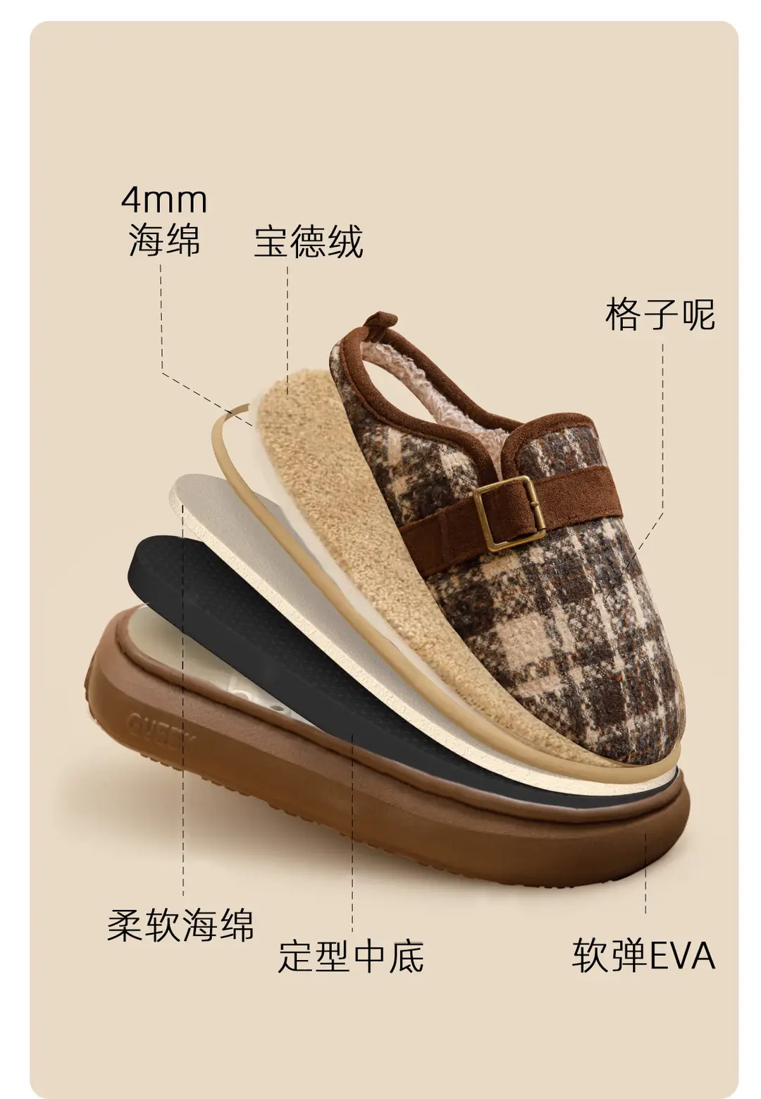 2026 New Cotton Slippers for Women, Autumn and Winter, Fleece-Lined, Warm, Indoor, Non-Slip, Anti-Odor, Couple's Cotton Slippers, Men's Winter — feature 10