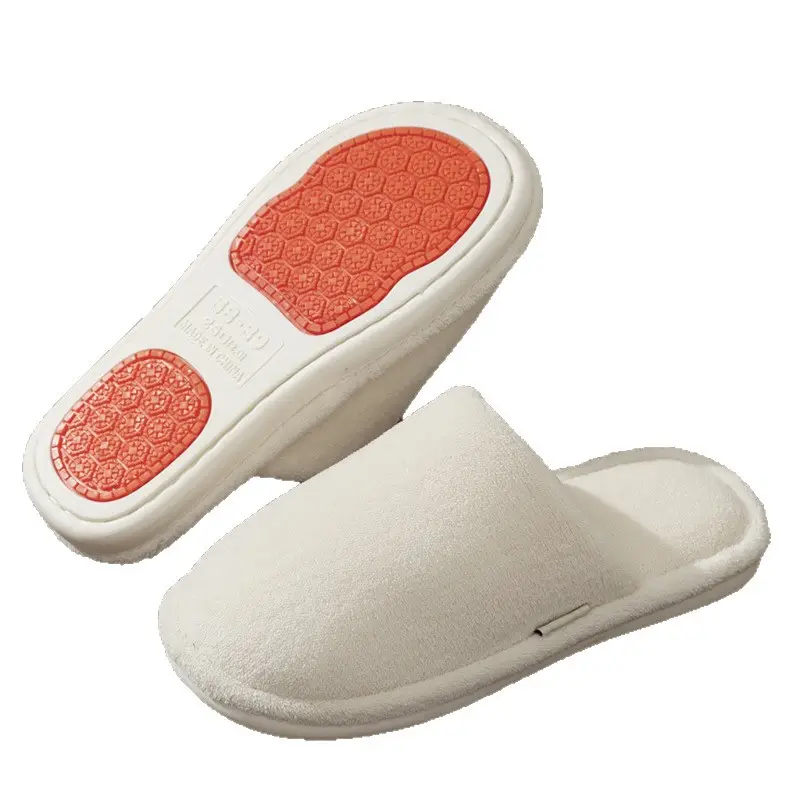 Non-Slip Cotton Slippers for Women in Autumn and Winter Indoor Home Couple Silent Fleece-Lined Warm Slippers Plush Confinement Cotton Slippers