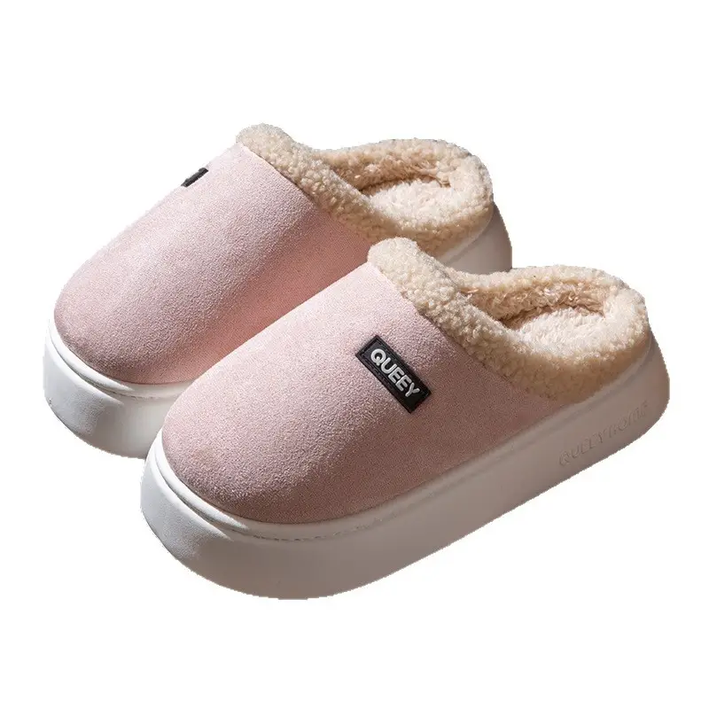 Winter Plush Cotton Slippers for Women at Home, Non-Slip Fleece-Lined Thick Soles to Keep Feet Warm and Unfrozen, Couples' High-Bottom Confinement Cotton Shoes - Image 8