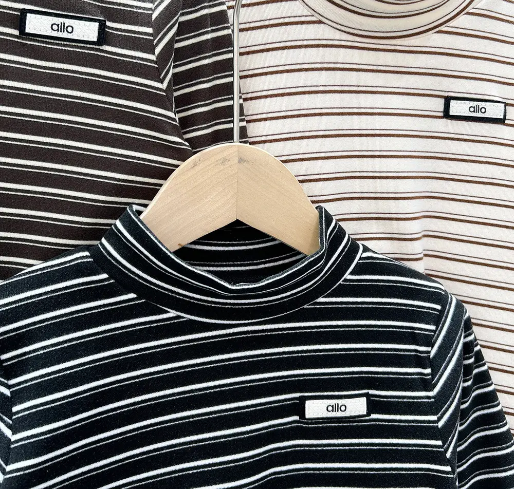 Kids Striped Turtleneck Set with Long Sleeve Jeans — feature 5