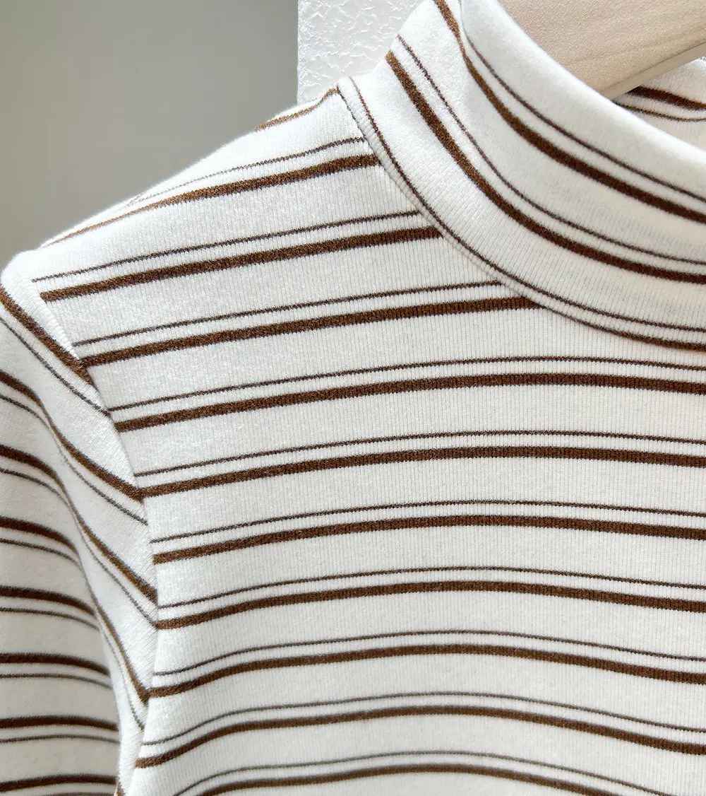 Kids Striped Turtleneck Set with Long Sleeve Jeans — feature 6
