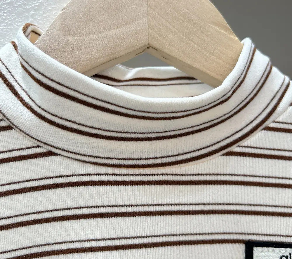 Kids Striped Turtleneck Set with Long Sleeve Jeans — feature 7