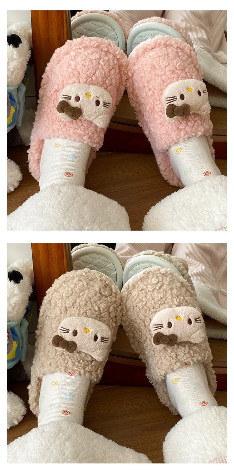 Hello Kitty Furry Slippers Women Warm Autumn Winter — feature 10