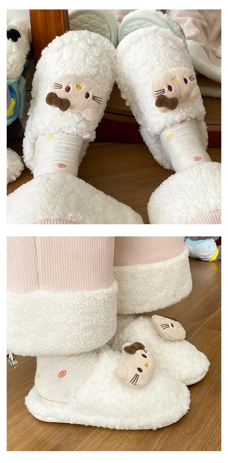 Hello Kitty Furry Slippers Women Warm Autumn Winter — feature 11