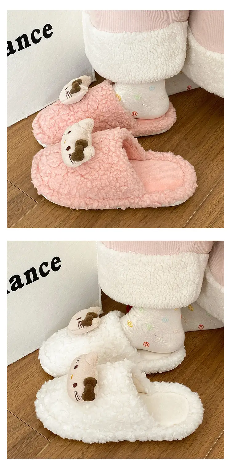 Hello Kitty Furry Slippers Women Warm Autumn Winter — feature 13