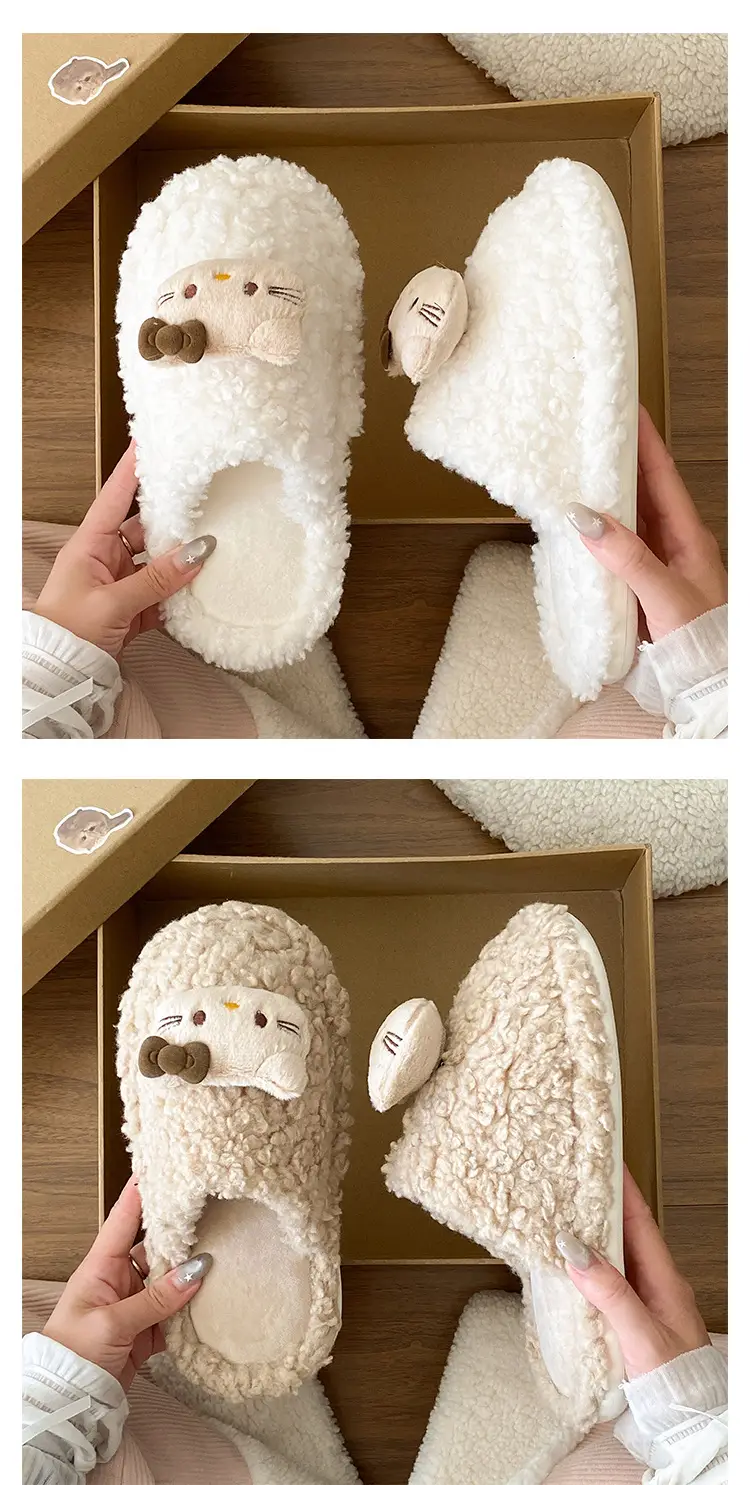 Hello Kitty Furry Slippers Women Warm Autumn Winter — feature 16