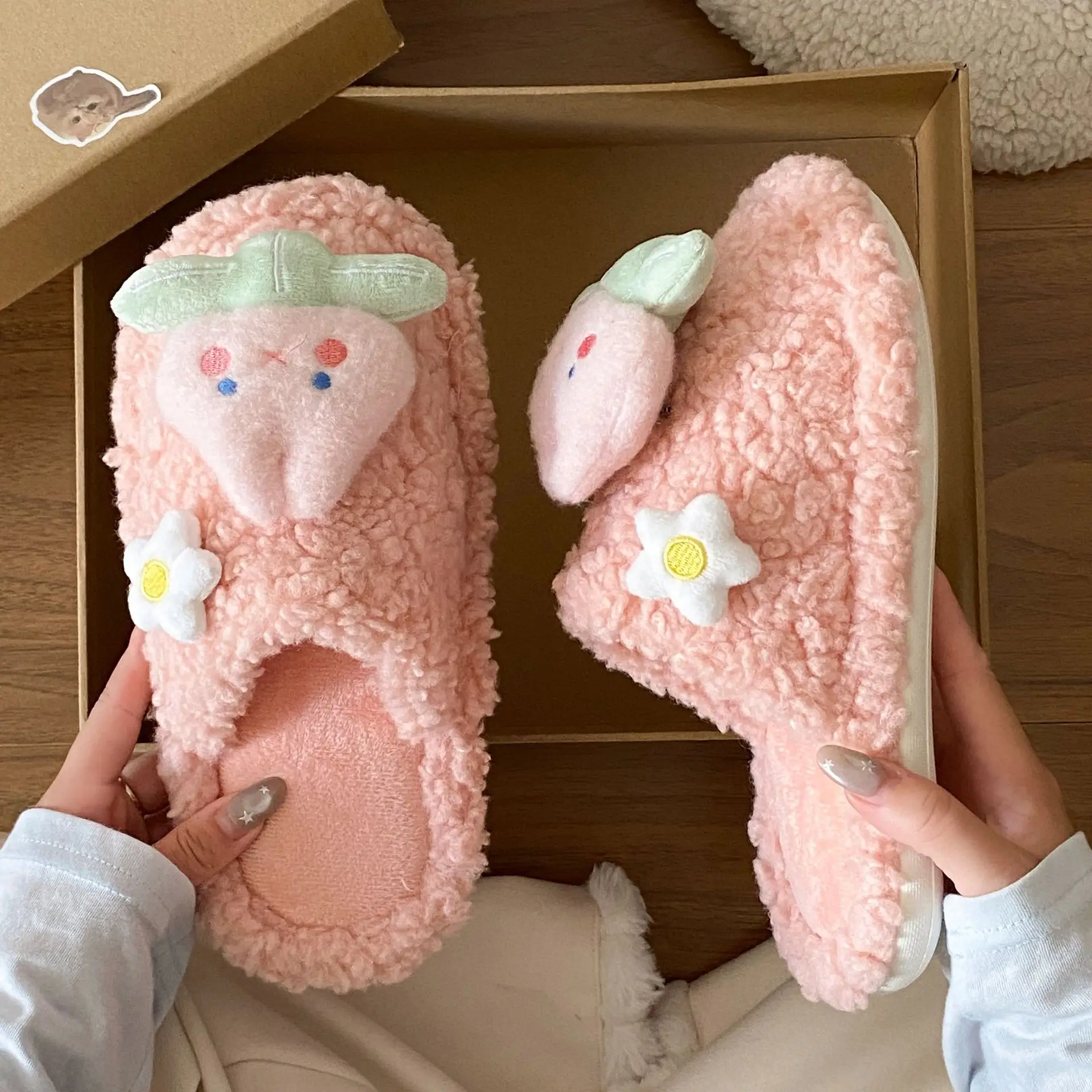 Cute Strawberry Flats for Women Non-Stuffy Cotton - Image 4