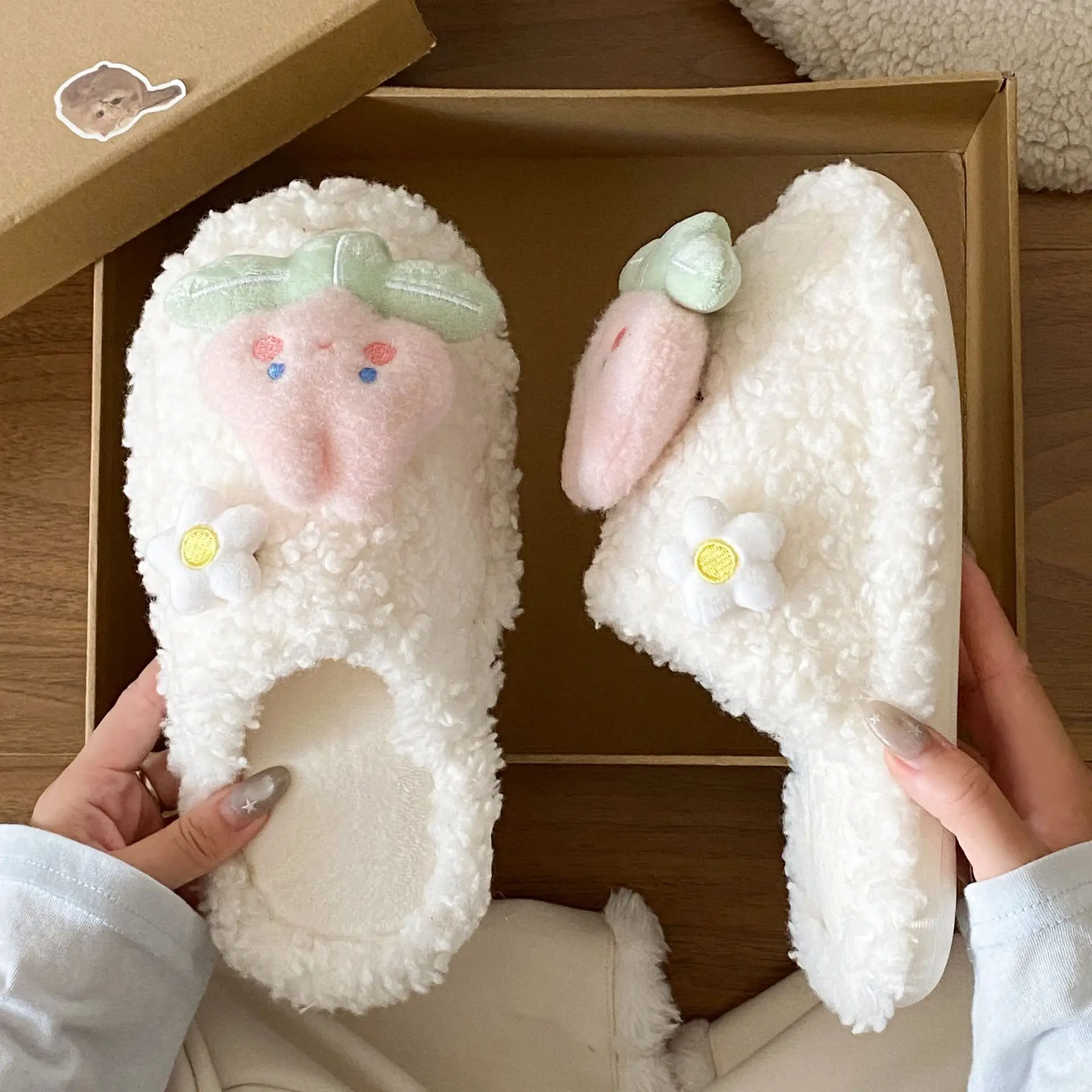 Cute Strawberry Flats for Women Non-Stuffy Cotton - Image 5