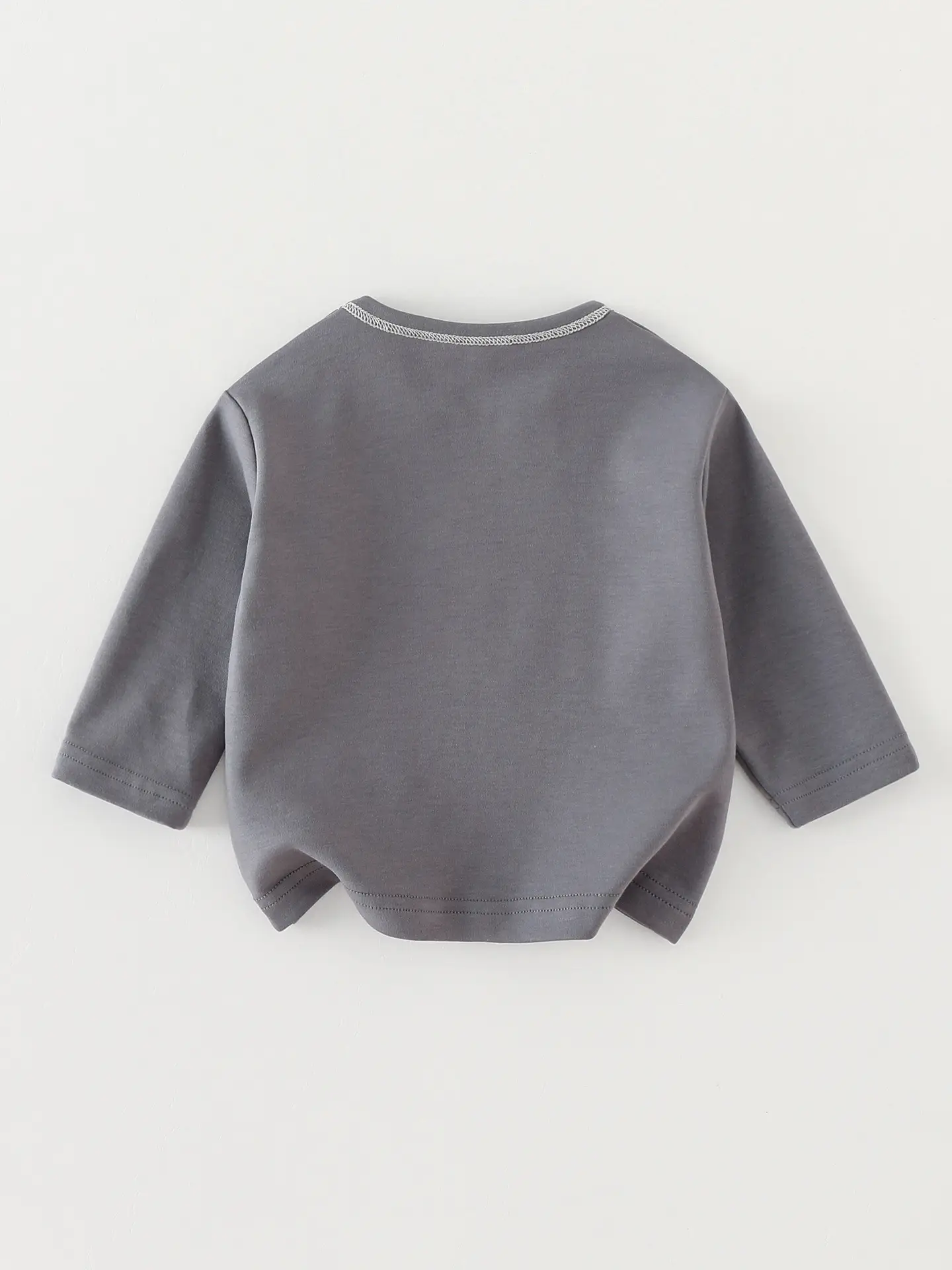 2025 Kids T-Shirt Grey Long Sleeve Korean Style - Image 5
