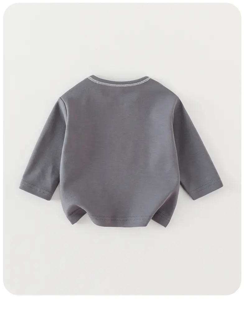 2025 Kids T-Shirt Grey Long Sleeve Korean Style — feature 12