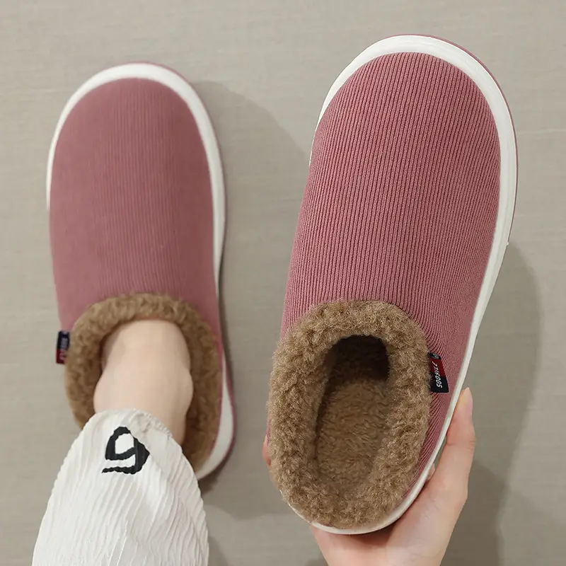 Warm Cotton Slippers for Women, Winter Indoor Home Use, Elderly Shoes, Fleece-Lined, Thickened, Warm Men's Cotton Slippers, Men's Winter Slippers - Image 6
