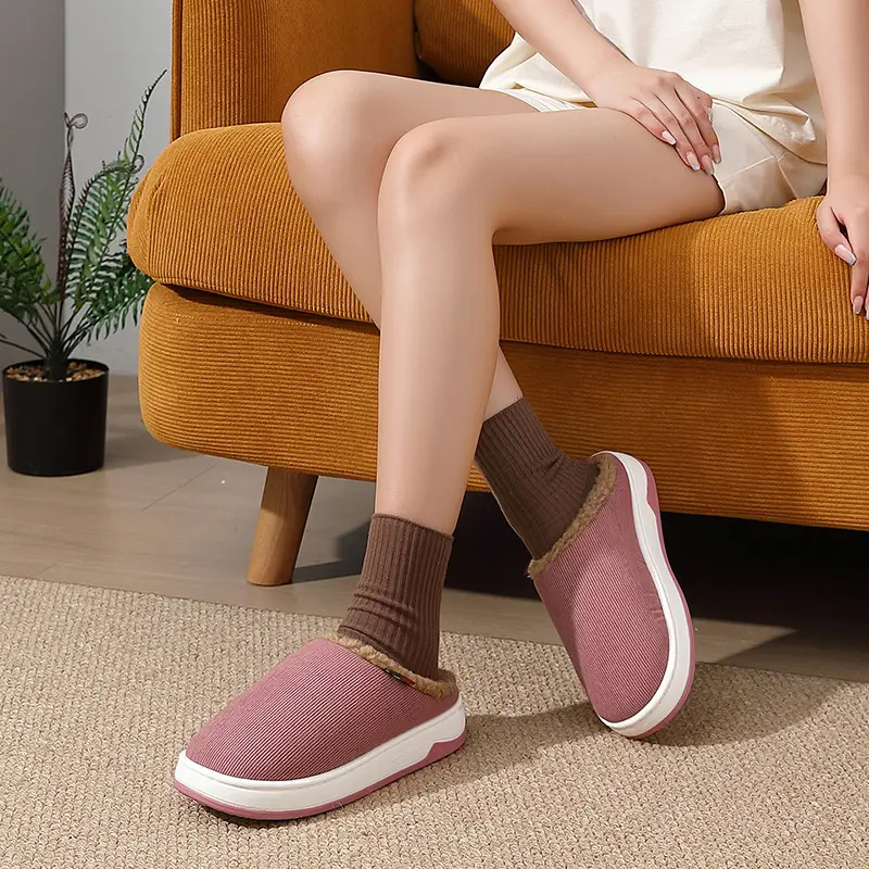 Warm Cotton Slippers for Women, Winter Indoor Home Use, Elderly Shoes, Fleece-Lined, Thickened, Warm Men's Cotton Slippers, Men's Winter Slippers - Image 8
