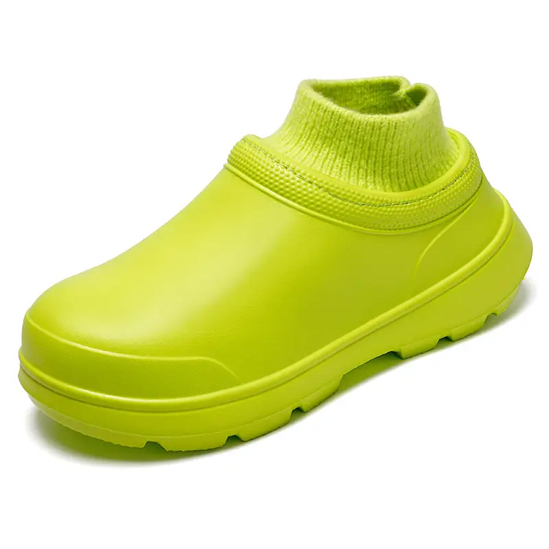 Cotton Shoes for Men's Winter Outer Wear Waterproof Non-Slip Wear-Resistant Chef Shoes Fleece-Lined Warm Snow Boots Outdoor Casual Rain Boots