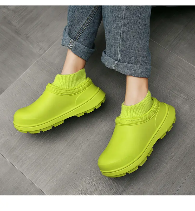 Cotton Shoes for Men's Winter Outer Wear Waterproof Non-Slip Wear-Resistant Chef Shoes Fleece-Lined Warm Snow Boots Outdoor Casual Rain Boots — feature 13