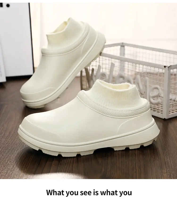Cotton Shoes for Men's Winter Outer Wear Waterproof Non-Slip Wear-Resistant Chef Shoes Fleece-Lined Warm Snow Boots Outdoor Casual Rain Boots — feature 16