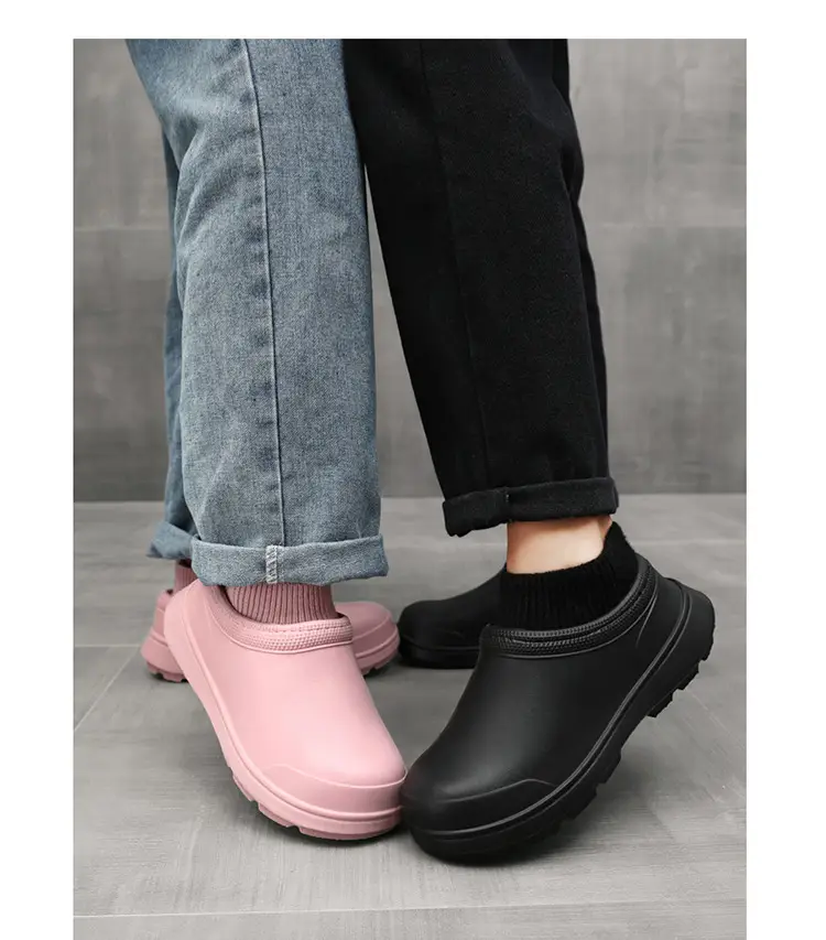 Cotton Shoes for Men's Winter Outer Wear Waterproof Non-Slip Wear-Resistant Chef Shoes Fleece-Lined Warm Snow Boots Outdoor Casual Rain Boots — feature 20