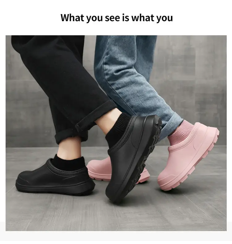 Cotton Shoes for Men's Winter Outer Wear Waterproof Non-Slip Wear-Resistant Chef Shoes Fleece-Lined Warm Snow Boots Outdoor Casual Rain Boots — feature 22