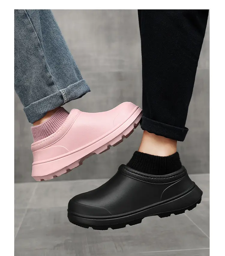 Cotton Shoes for Men's Winter Outer Wear Waterproof Non-Slip Wear-Resistant Chef Shoes Fleece-Lined Warm Snow Boots Outdoor Casual Rain Boots — feature 23