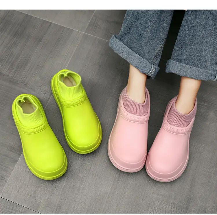 Cotton Shoes for Men's Winter Outer Wear Waterproof Non-Slip Wear-Resistant Chef Shoes Fleece-Lined Warm Snow Boots Outdoor Casual Rain Boots — feature 4
