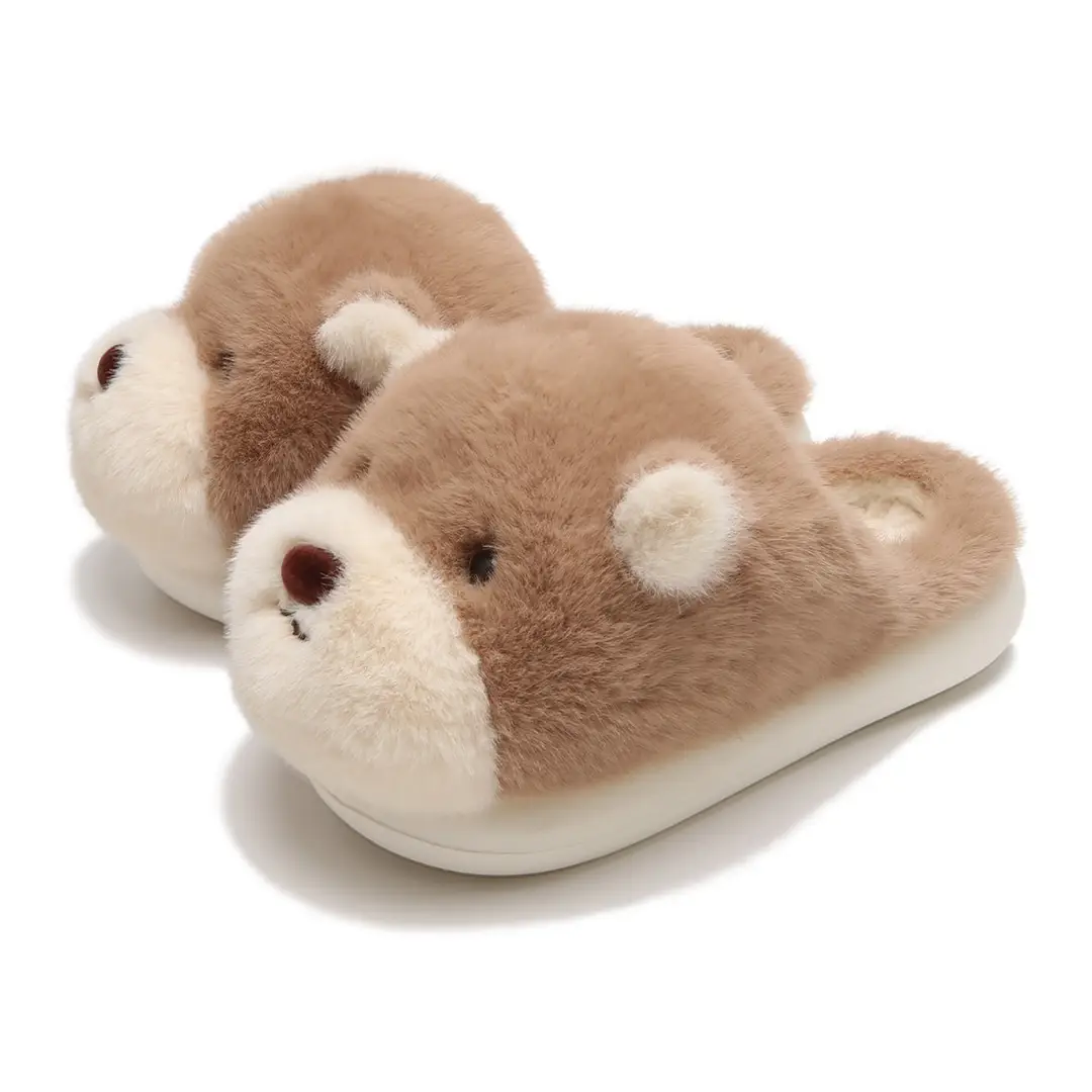 Zoo Series Large Size Women's Cotton Shoes Couple's Warm Plush Cute Comfortable Home Shoes Men's Winter Closed-Back Cotton Shoes