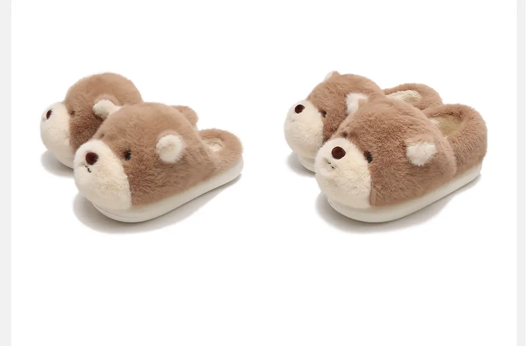 Zoo Series Large Size Women's Cotton Shoes Couple's Warm Plush Cute Comfortable Home Shoes Men's Winter Closed-Back Cotton Shoes — feature 11