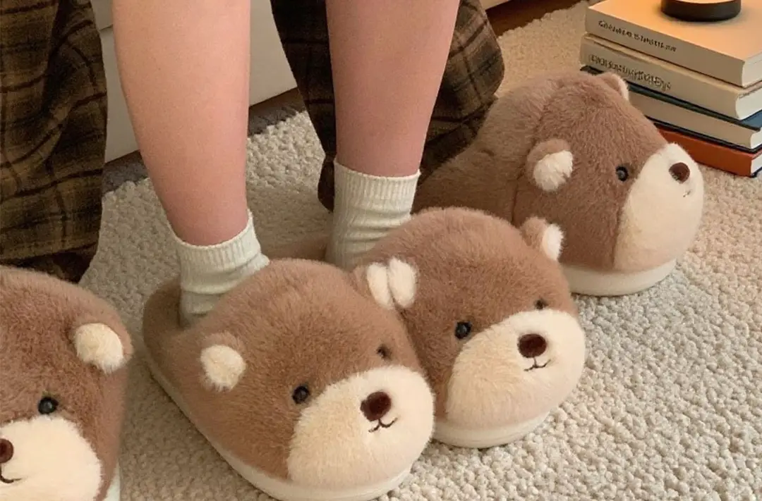 Zoo Series Large Size Women's Cotton Shoes Couple's Warm Plush Cute Comfortable Home Shoes Men's Winter Closed-Back Cotton Shoes — feature 14