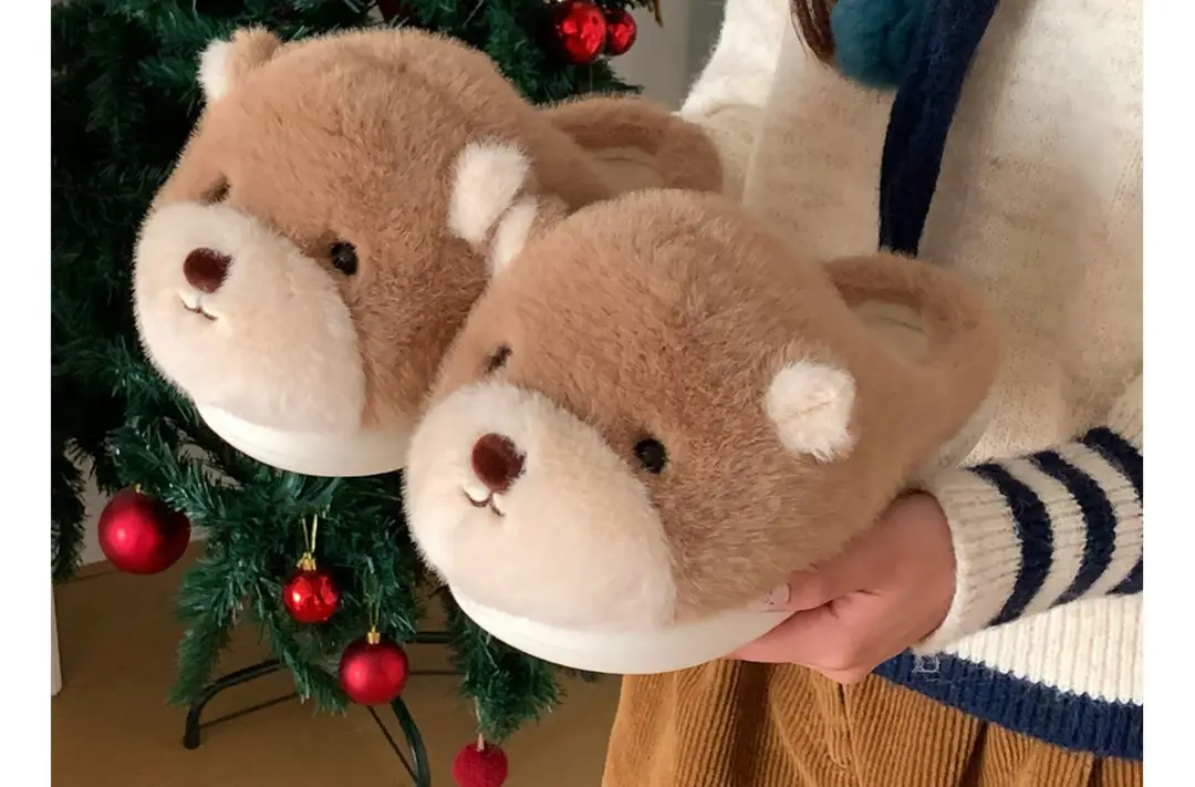 Zoo Series Large Size Women's Cotton Shoes Couple's Warm Plush Cute Comfortable Home Shoes Men's Winter Closed-Back Cotton Shoes — feature 16