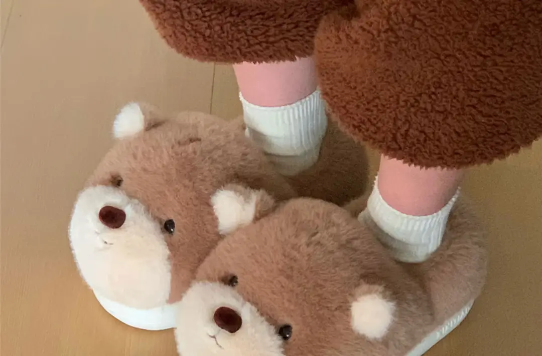 Zoo Series Large Size Women's Cotton Shoes Couple's Warm Plush Cute Comfortable Home Shoes Men's Winter Closed-Back Cotton Shoes — feature 18