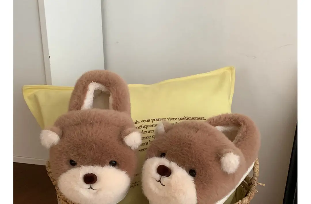 Zoo Series Large Size Women's Cotton Shoes Couple's Warm Plush Cute Comfortable Home Shoes Men's Winter Closed-Back Cotton Shoes — feature 20