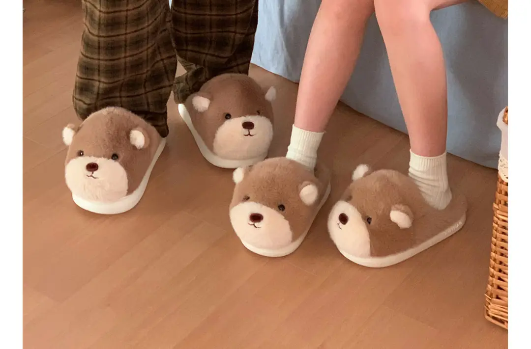 Zoo Series Large Size Women's Cotton Shoes Couple's Warm Plush Cute Comfortable Home Shoes Men's Winter Closed-Back Cotton Shoes — feature 23
