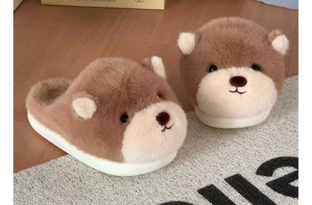 Zoo Series Large Size Women's Cotton Shoes Couple's Warm Plush Cute Comfortable Home Shoes Men's Winter Closed-Back Cotton Shoes — feature 25