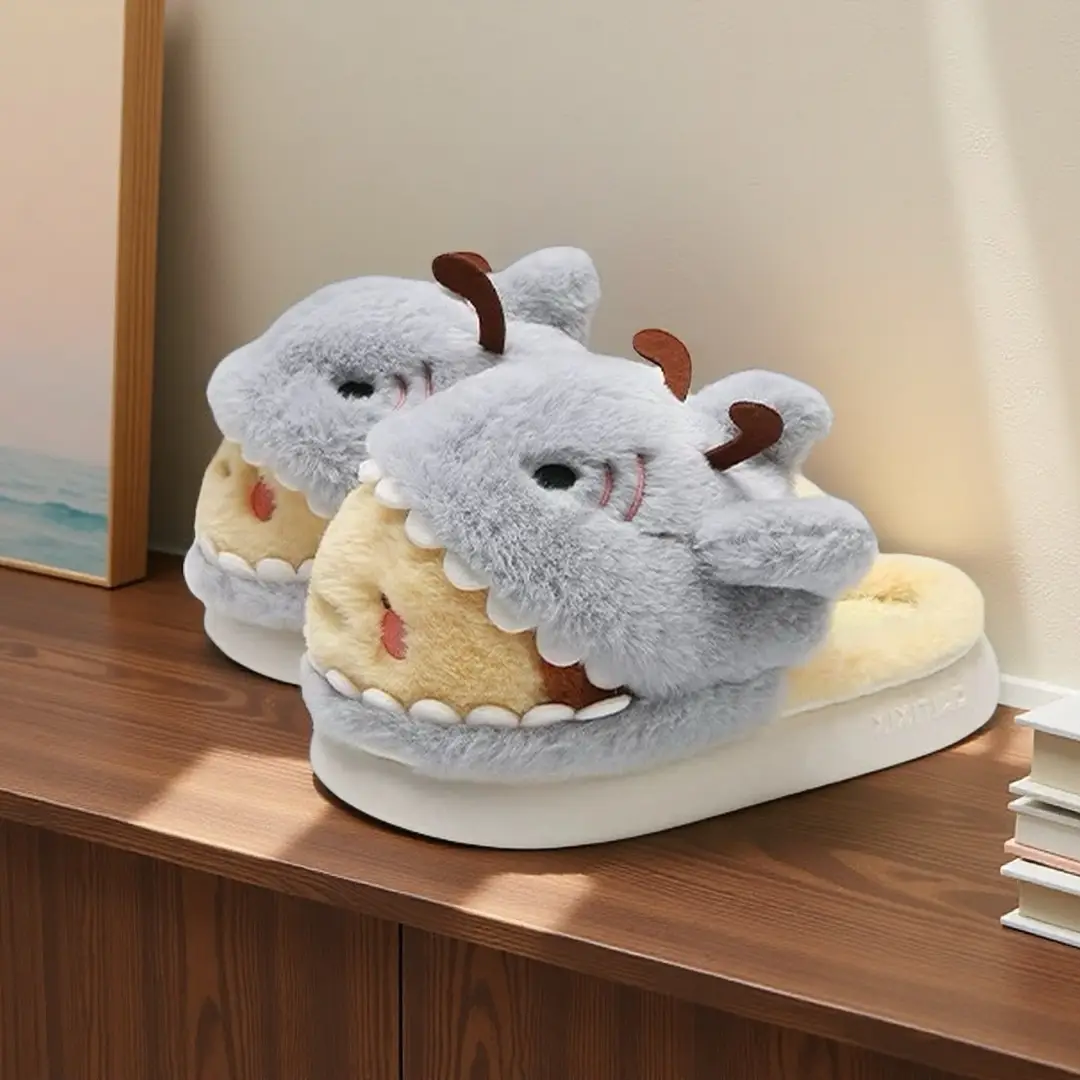 Zoo Series Large Size Women's Cotton Shoes Couple's Warm Plush Cute Comfortable Home Shoes Men's Winter Closed-Back Cotton Shoes