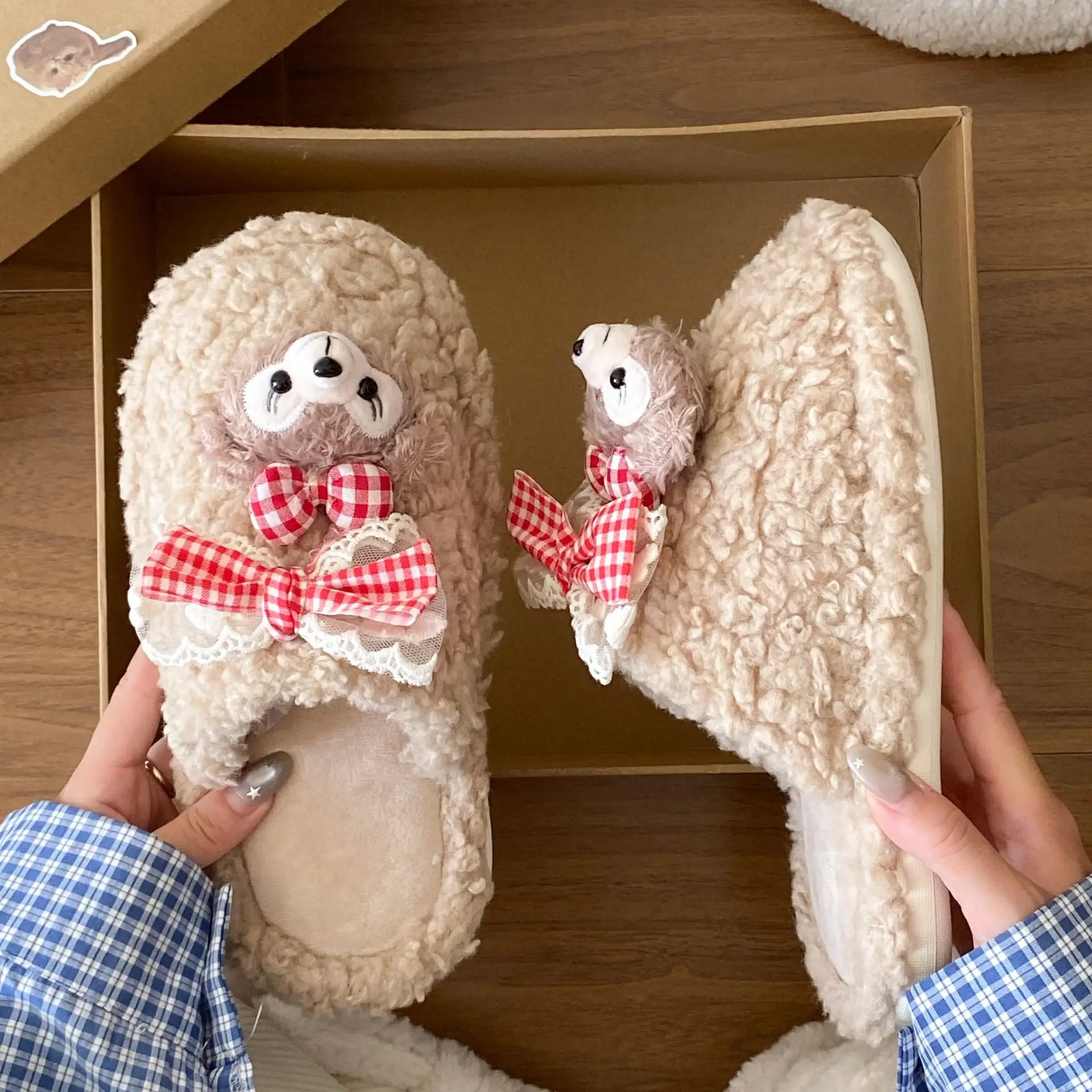 Cute Duffy Bear Slippers Women 2025 Winter Cotton - Image 6