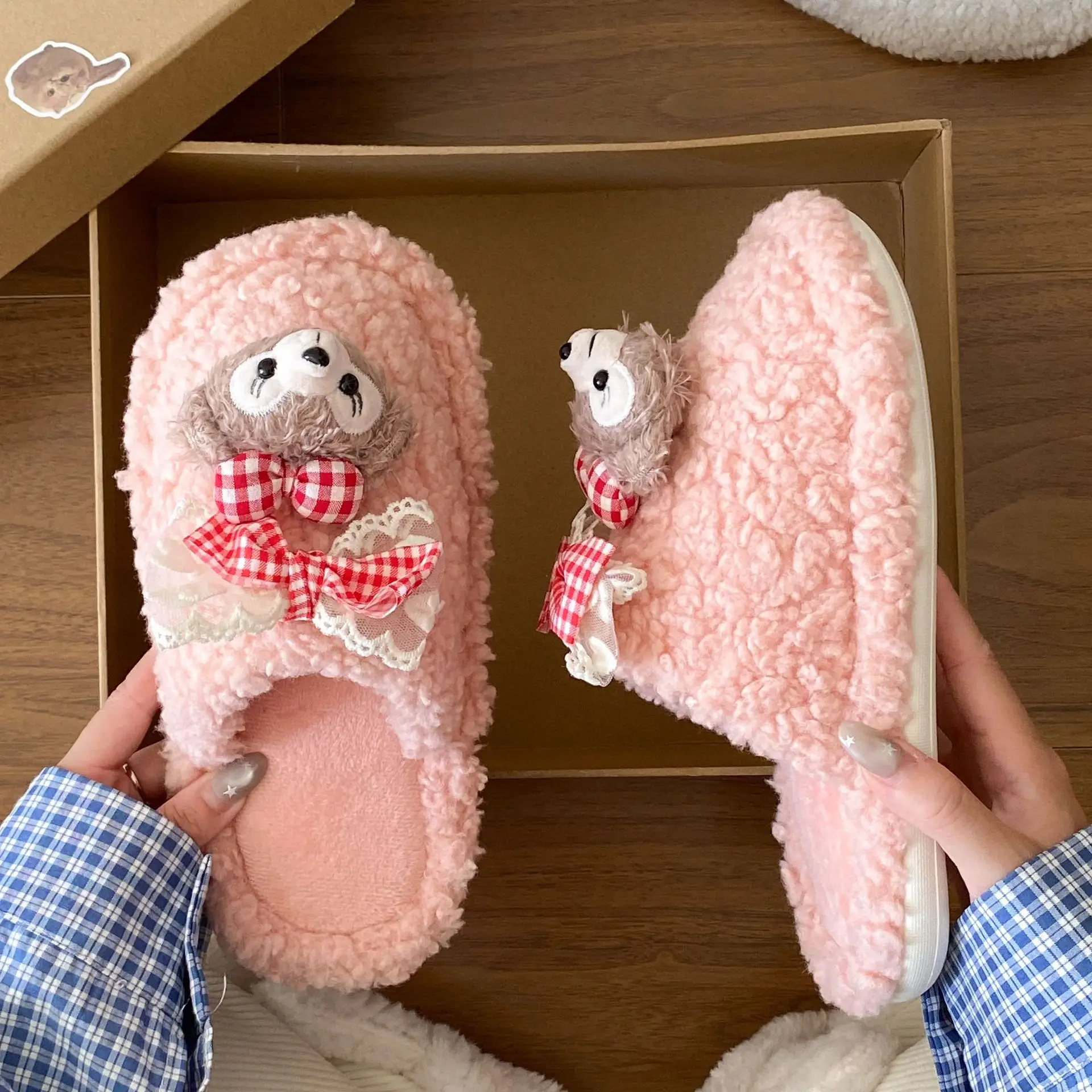 Cute Duffy Bear Slippers Women 2025 Winter Cotton - Image 7