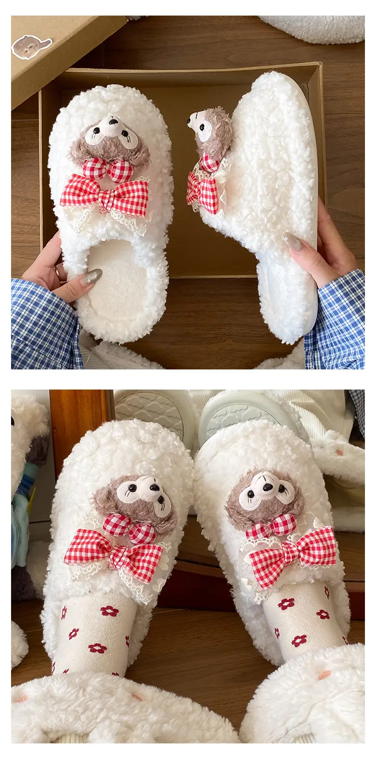 Cute Duffy Bear Slippers Women 2025 Winter Cotton — feature 13